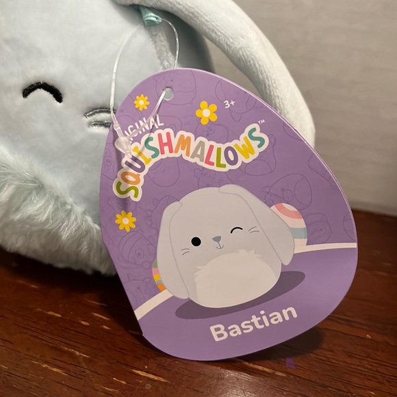 Squishmallow Easter Squad Spring 2023 4" Bastian the Light Blue Bunny - Picture 2 of 3